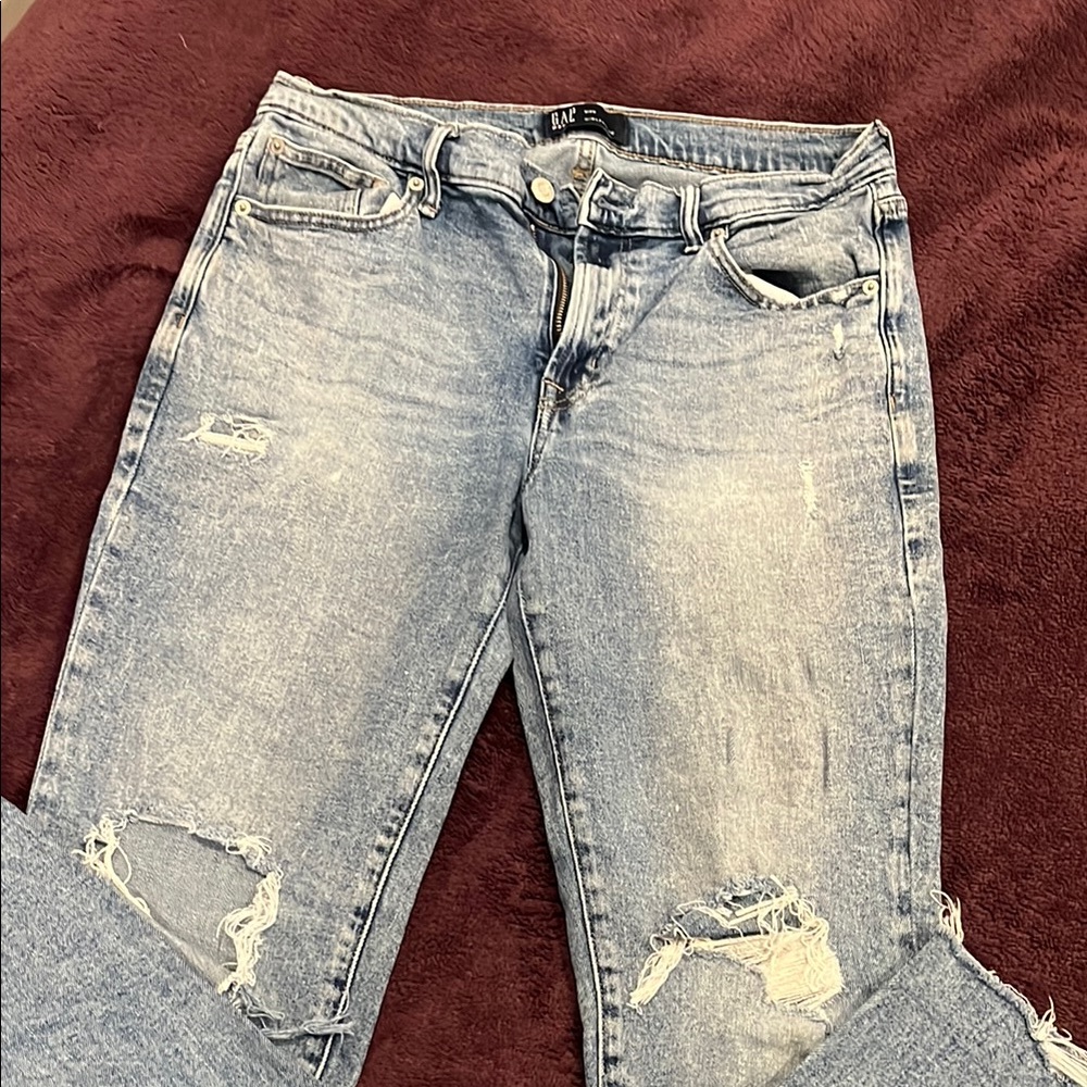 GAP Blue Skinny Jeans Distressed Vintage Look